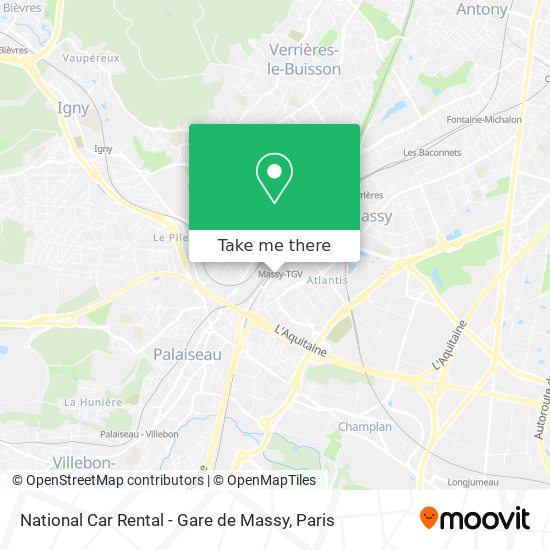 National Car Rental - Gare de Massy map