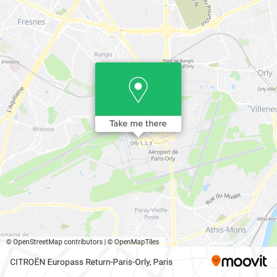 Mapa CITROËN Europass Return-Paris-Orly