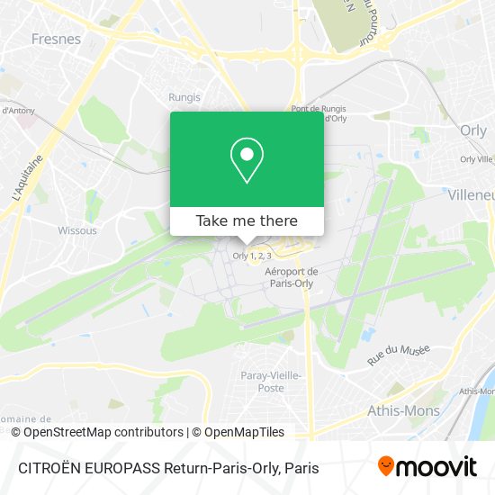 Mapa CITROËN EUROPASS Return-Paris-Orly