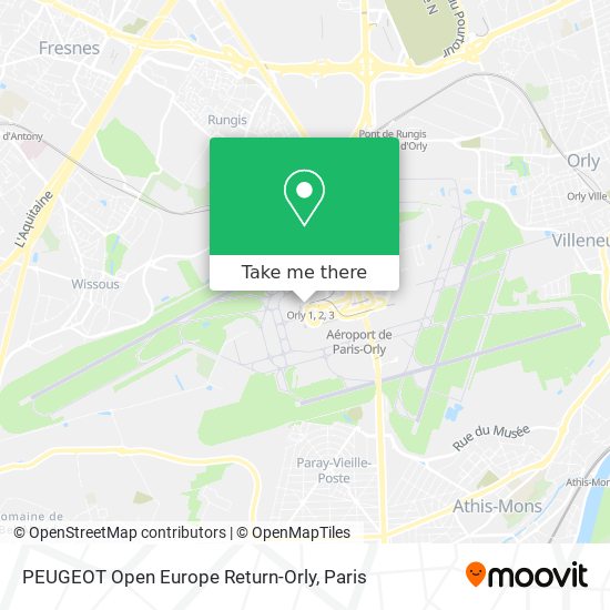 Mapa PEUGEOT Open Europe Return-Orly
