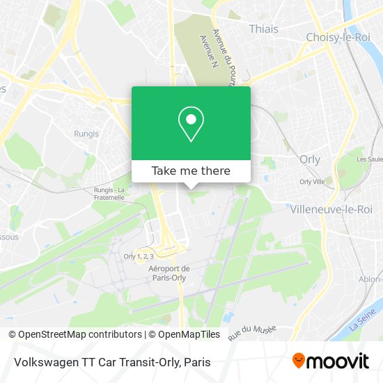 Volkswagen TT Car Transit-Orly map