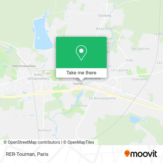 RER-Tournan map