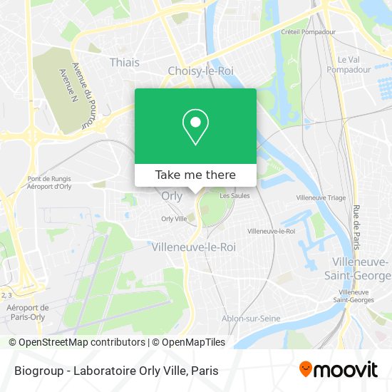 Biogroup - Laboratoire Orly Ville map