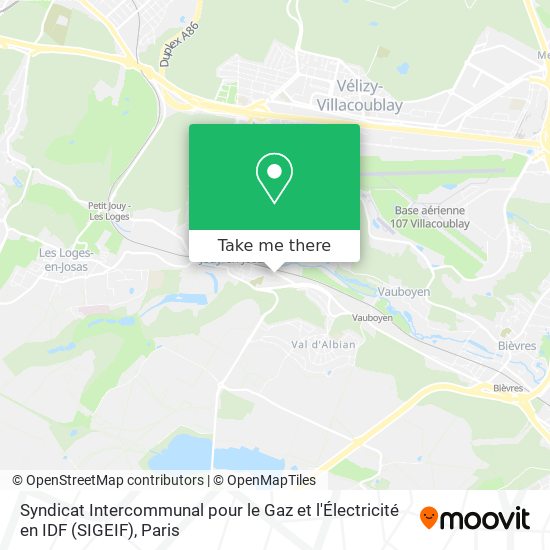 Syndicat Intercommunal pour le Gaz et l'Électricité en IDF (SIGEIF) map