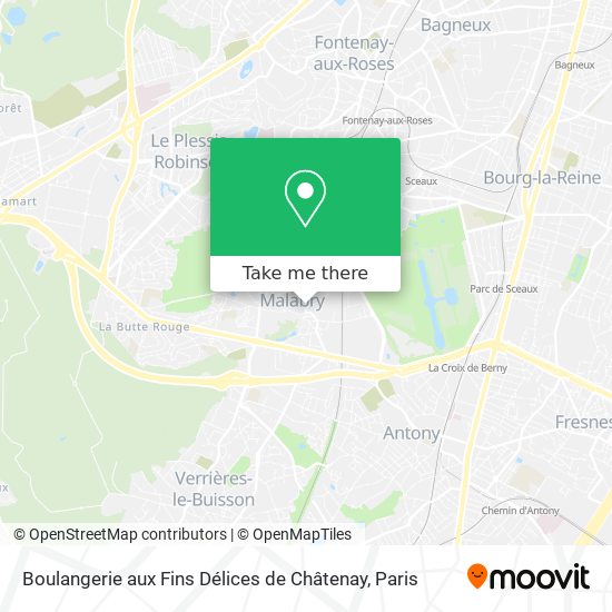 Boulangerie aux Fins Délices de Châtenay map