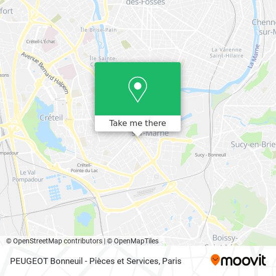 Mapa PEUGEOT Bonneuil - Pièces et Services