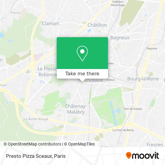 Mapa Presto Pizza Sceaux