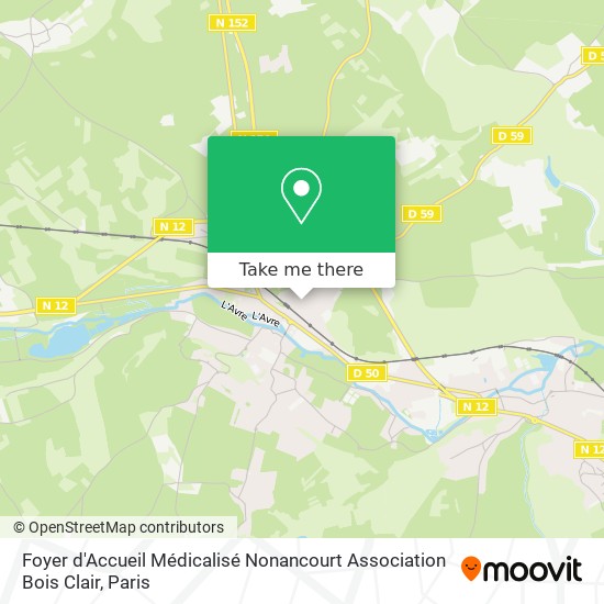 Foyer d'Accueil Médicalisé Nonancourt Association Bois Clair map