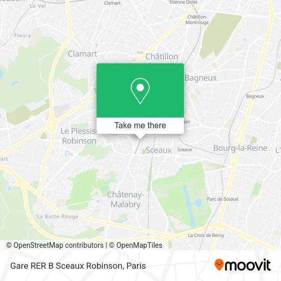 Gare RER B Sceaux Robinson map