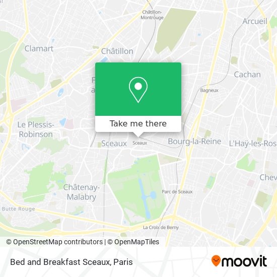 Mapa Bed and Breakfast Sceaux