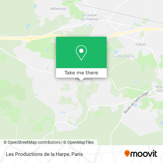 Mapa Les Productions de la Harpe