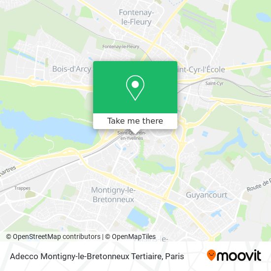 Adecco Montigny-le-Bretonneux Tertiaire map