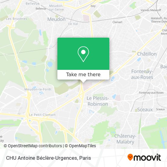 CHU Antoine Béclère-Urgences map