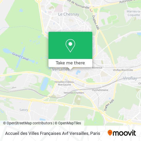 Accueil des Villes Françaises Avf Versailles map