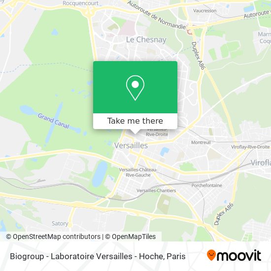 Biogroup - Laboratoire Versailles - Hoche map