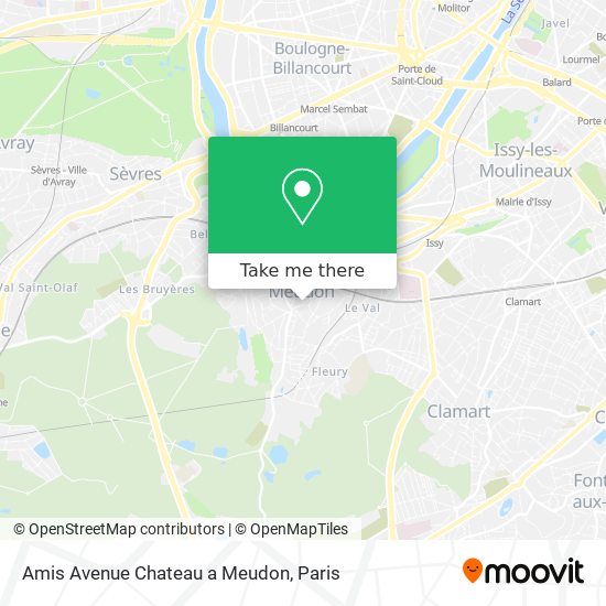 Mapa Amis Avenue Chateau a Meudon