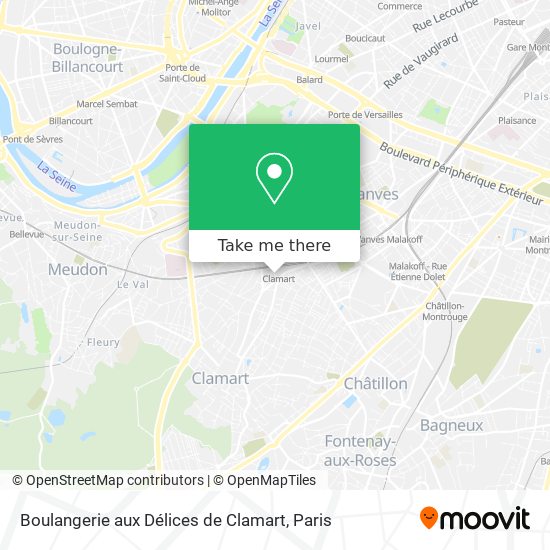 Boulangerie aux Délices de Clamart map