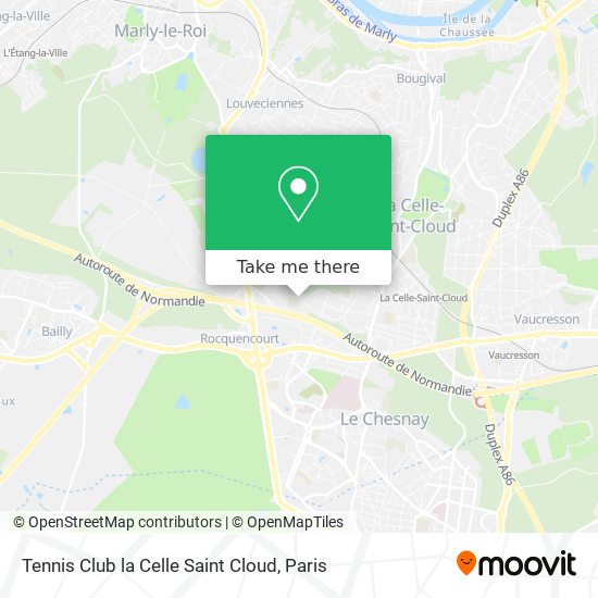 Mapa Tennis Club la Celle Saint Cloud