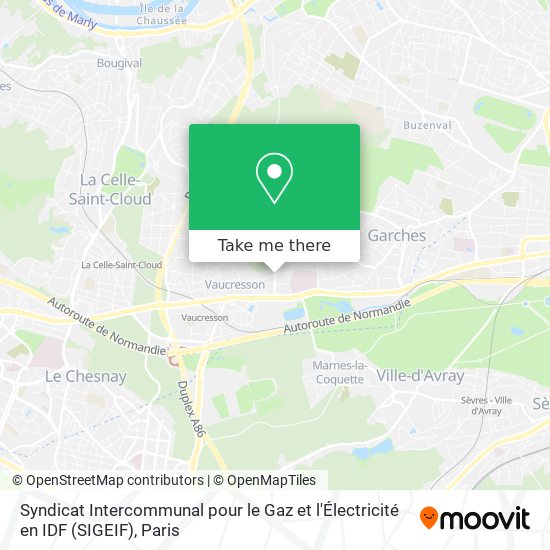 Syndicat Intercommunal pour le Gaz et l'Électricité en IDF (SIGEIF) map