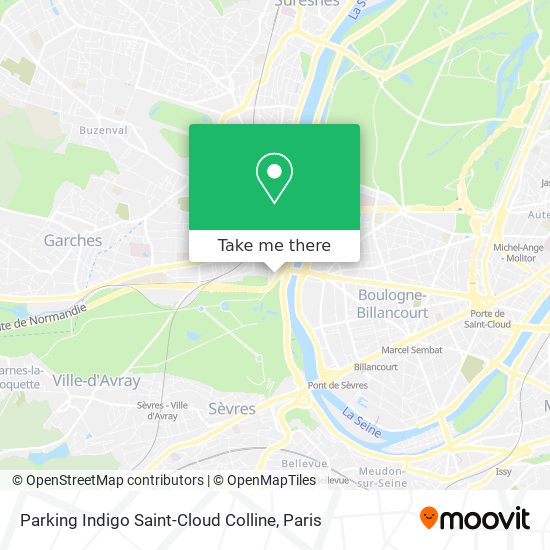 Mapa Parking Indigo Saint-Cloud Colline