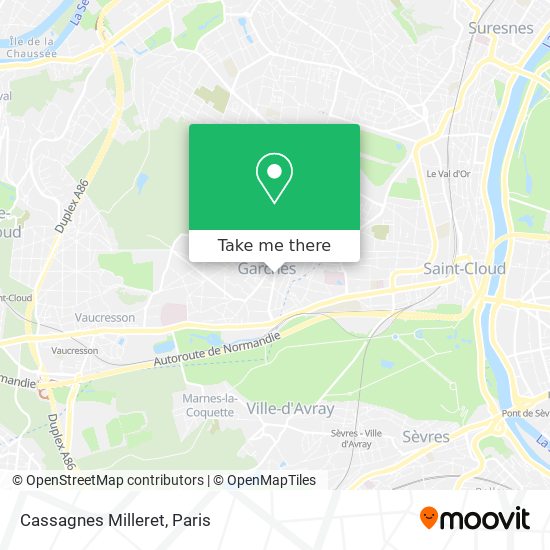 Cassagnes Milleret map