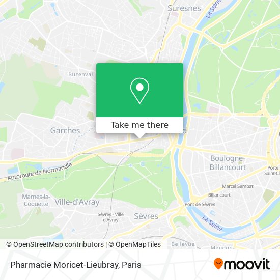 Mapa Pharmacie Moricet-Lieubray