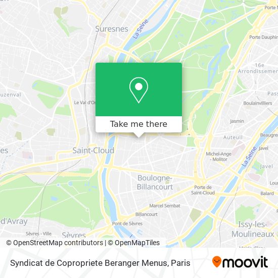 Syndicat de Copropriete Beranger Menus map