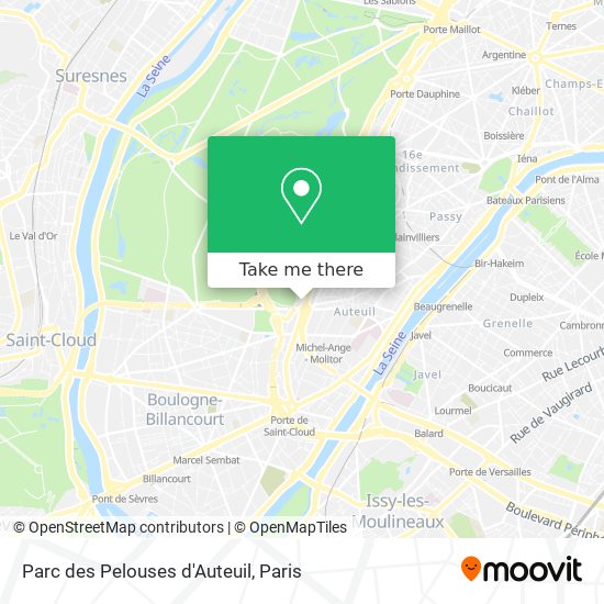 Mapa Parc des Pelouses d'Auteuil