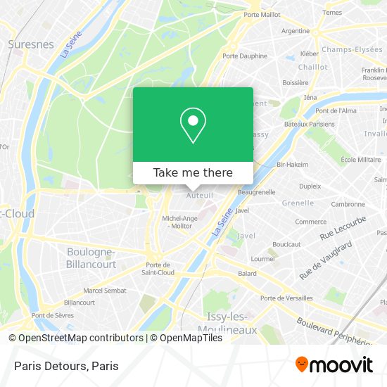 Mapa Paris Detours