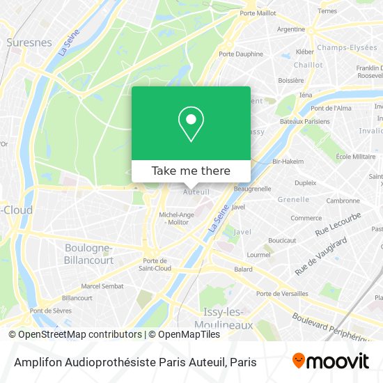 Mapa Amplifon Audioprothésiste Paris Auteuil