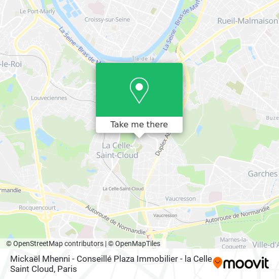 Mickaël Mhenni - Conseillé Plaza Immobilier - la Celle Saint Cloud map