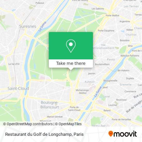 Restaurant du Golf de Longchamp map