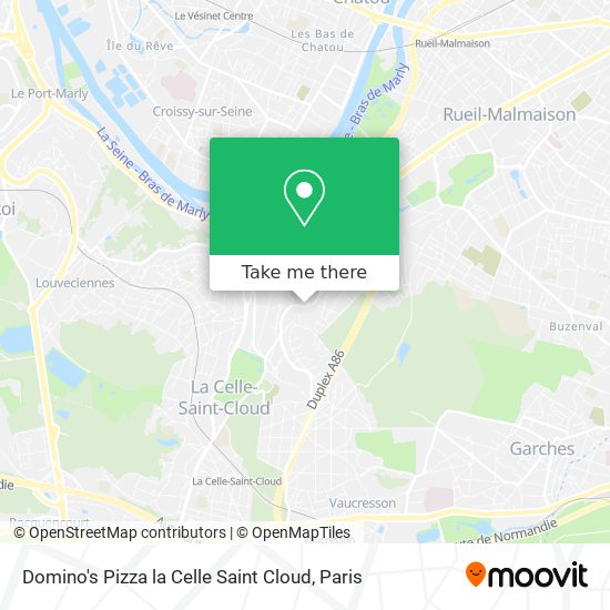 Domino's Pizza la Celle Saint Cloud map