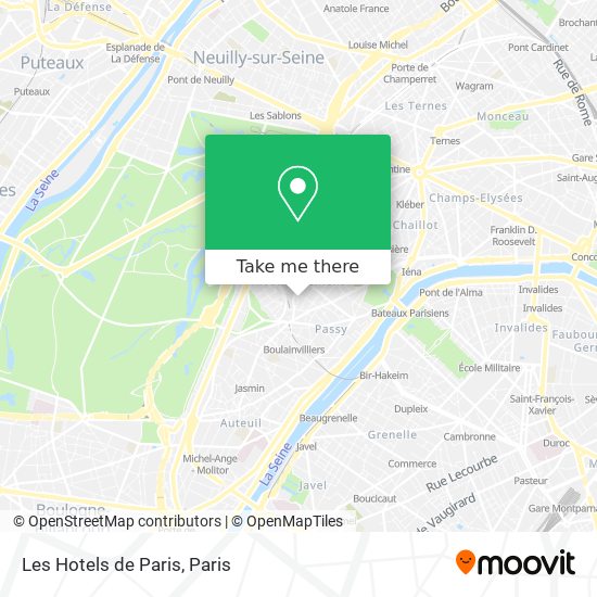Les Hotels de Paris map