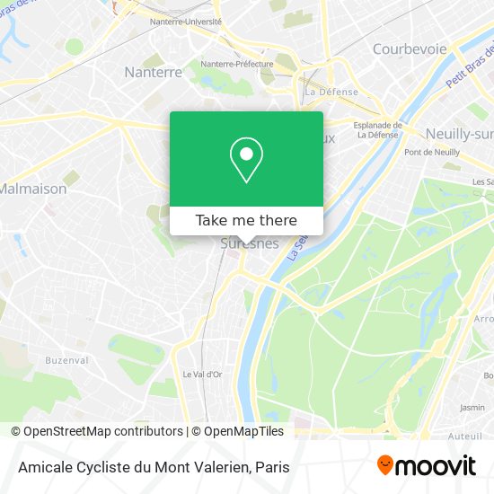 Mapa Amicale Cycliste du Mont Valerien