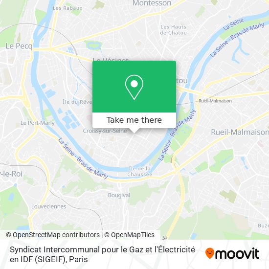 Syndicat Intercommunal pour le Gaz et l'Électricité en IDF (SIGEIF) map