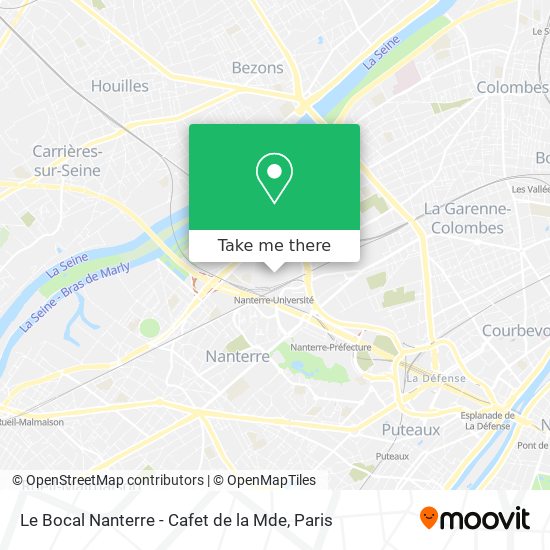 Mapa Le Bocal Nanterre - Cafet de la Mde