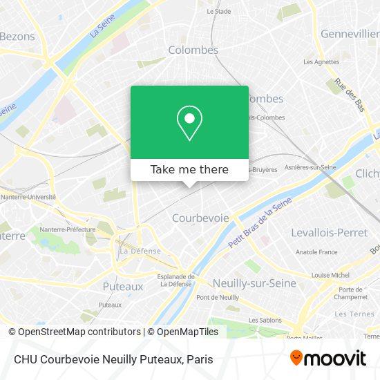 CHU Courbevoie Neuilly Puteaux map