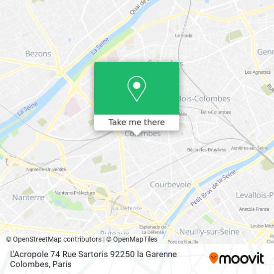 Mapa L'Acropole 74 Rue Sartoris 92250 la Garenne Colombes