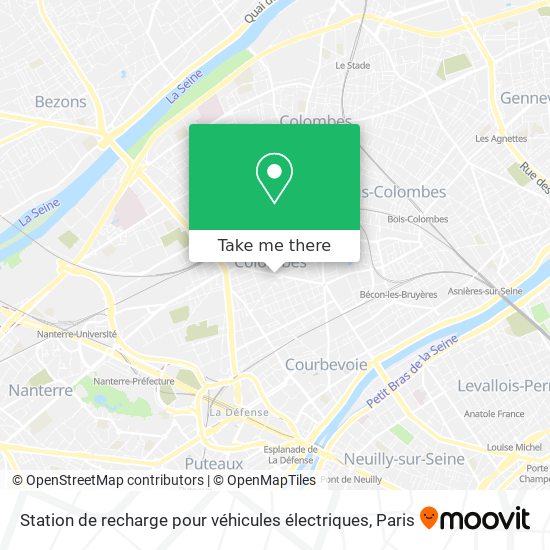 Station de recharge pour véhicules électriques map