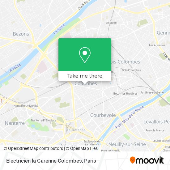 Mapa Electricien la Garenne Colombes