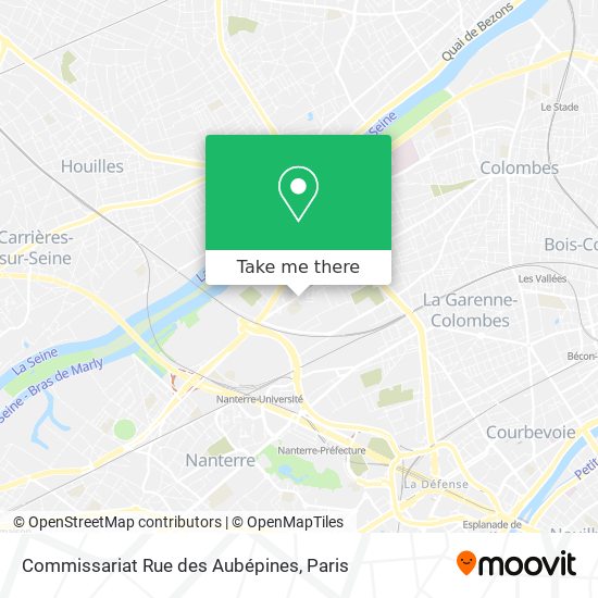 Mapa Commissariat Rue des Aubépines
