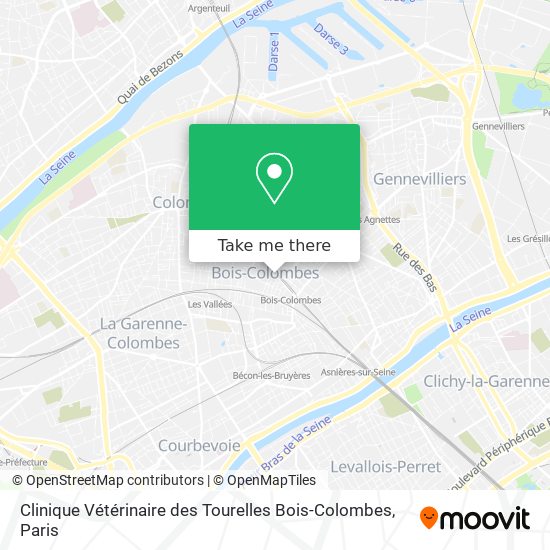 Mapa Clinique Vétérinaire des Tourelles Bois-Colombes
