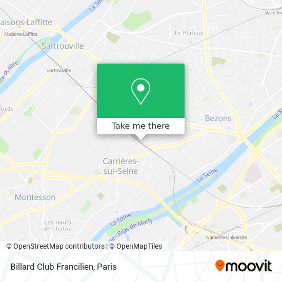 Mapa Billard Club Francilien