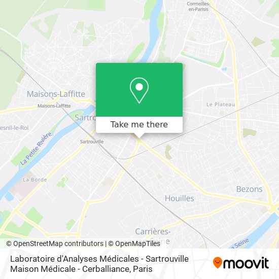 Mapa Laboratoire d'Analyses Médicales - Sartrouville Maison Médicale - Cerballiance