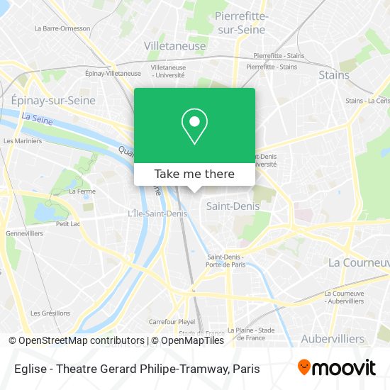 Mapa Eglise - Theatre Gerard Philipe-Tramway