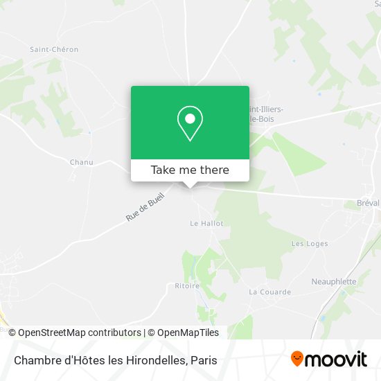 Chambre d'Hôtes les Hirondelles map