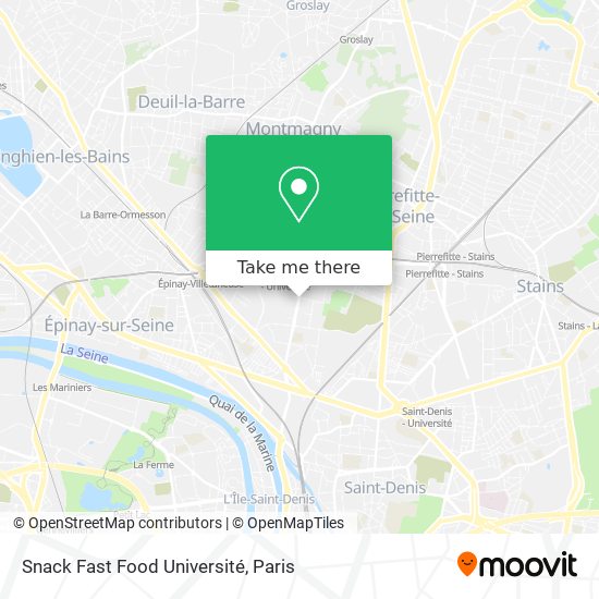 Snack Fast Food Université map