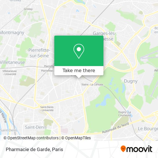 Mapa Pharmacie de Garde