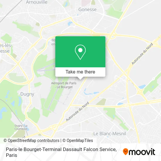 Paris-le Bourget-Terminal Dassault Falcon Service map